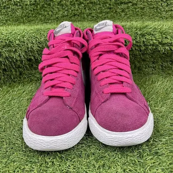 Nike Blazer Mid Premium Suede Pink Silver White Trainers Size UK 5 615898-620 - Picture 3 of 8